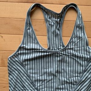 Lululemon green striped racer back